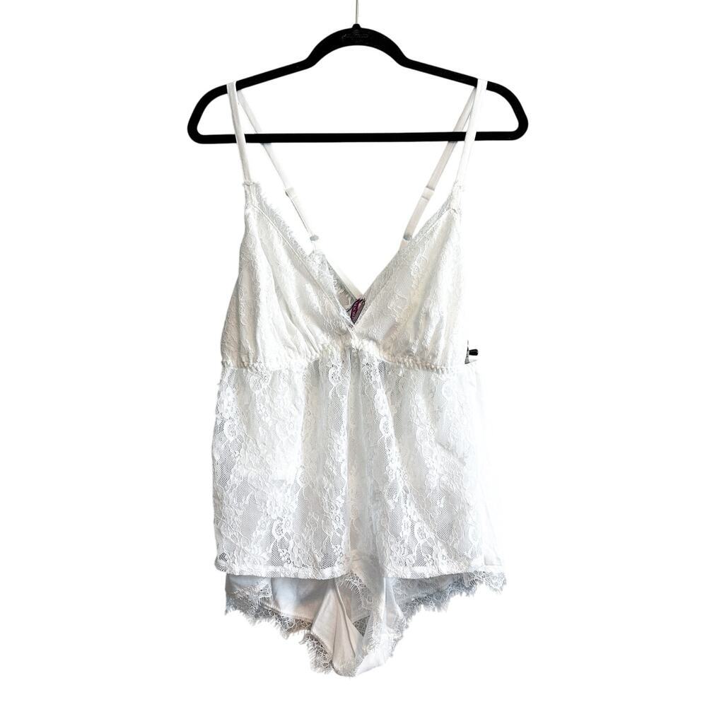 Adore Me Niomi White Lace 2PC Pajama Camisole Short Set NWT Size 2X